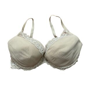Natori Size 36DD T-Shirt Bra Nude Beige Underwire Lace Trim Comfort Basic